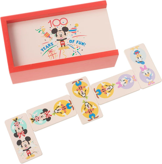 Disney 100th Anniversary Wooden Dominoes Set for Kids, Educational Toys for 3 Year Olds, Childrens Dominoes Games, Wooden Toddler Toys for Boy Girl - Official Licensed Disney Gifts by Orange Tree Toys
