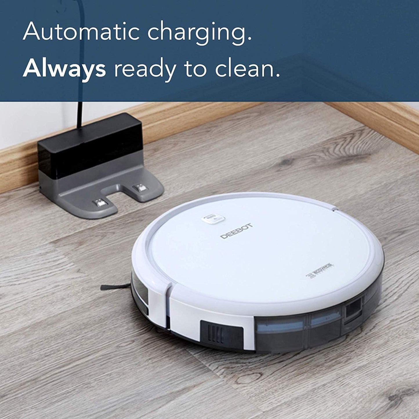 ECOVACS DEEBOT N79W Robot Vacuum Cleaner (White) with Max Power Suction, Alexa Connectivity, App Controls, Self-Charging, for Hard Surface Floors & Thin Carpets (Renewed)