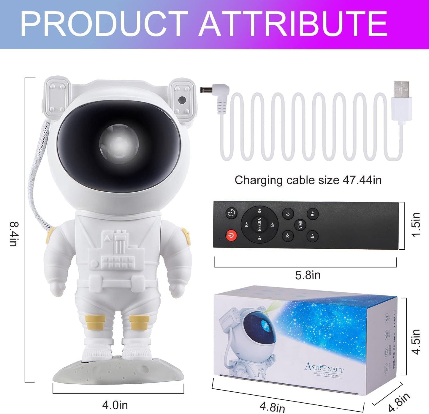 Astronaut Galaxy Projector for Bedroom, 360°Adjustable Star Projector with Timer Remote Control, Space Buddy Spaceman Night Light Lamp, Sky Light Projecter for Gifts Gaming Party Home Décor