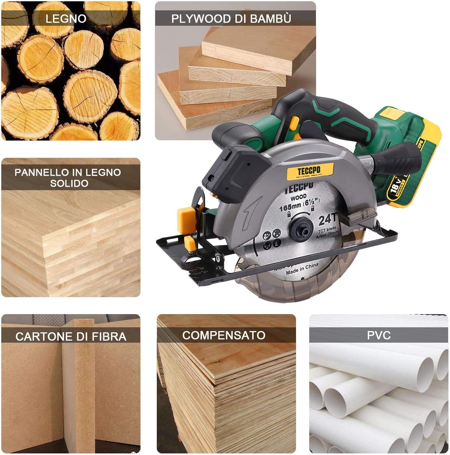 Cordless Circular Saw Teccpo MTW300B