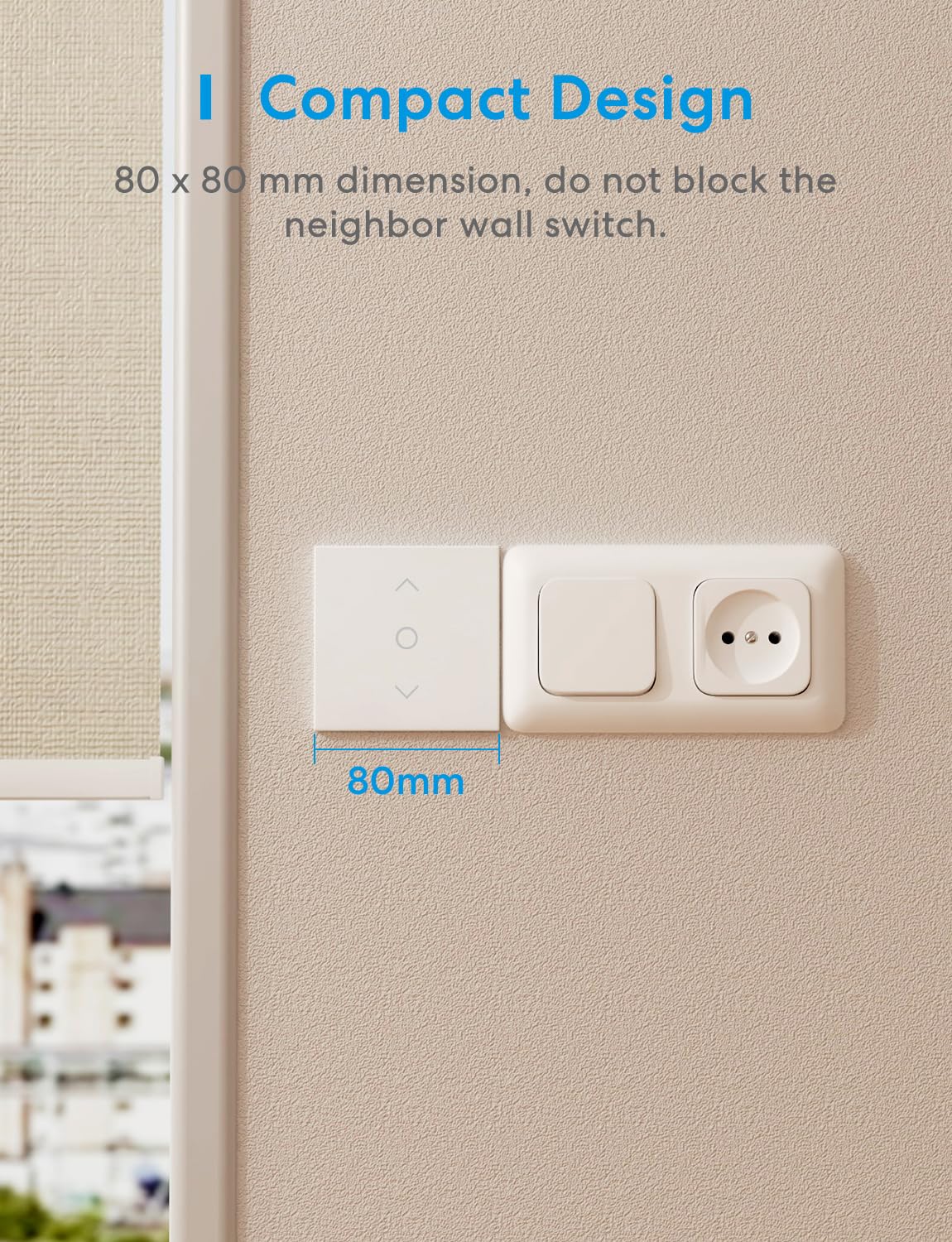 Smart Roller Shutter Switch (NEUTRAL WIRE REQUIRED), Curtain Switch Compatible with HomeKit, Alexa and Google Home, Percent Control, Voice Control and Remote Control Visit the meross Store