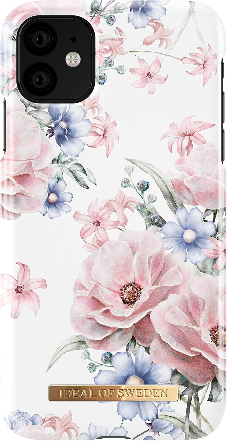 iDeal Of Sweden Phone Case, Microfibre Lining Qi-Wireless Charger Compatible for iPhone 11 (Floral Romance)