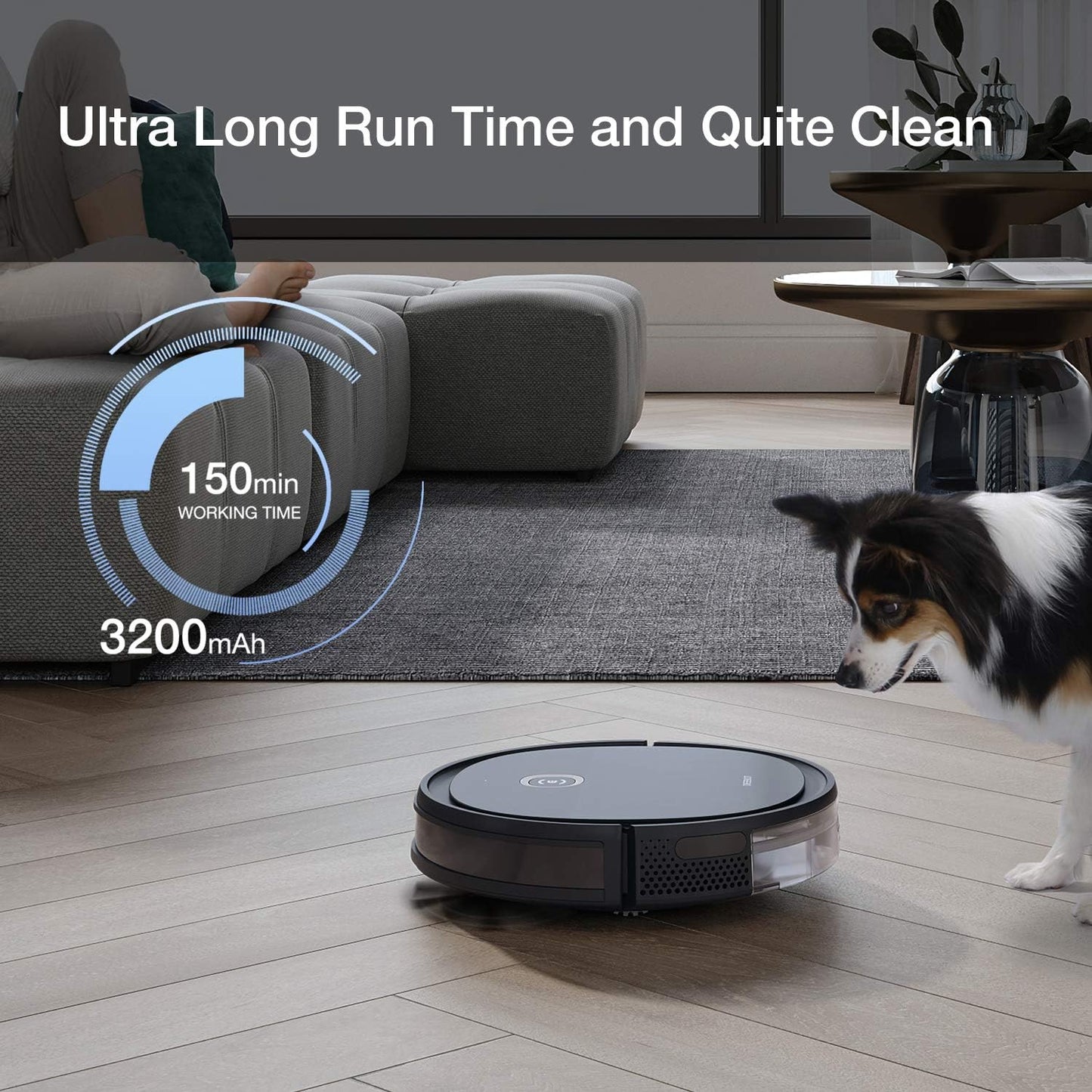 ECOVACS DEEBOT OZMO U2 Pro Robot Vacuum Cleaner 2 in1 Vacuum and Mop, Extra Pet Care Kit 800ml Large Dustbin & Tangle-Free Brush, Ideal for Pet Hair, No-Go Zones, 2.5Hrs Run Time, Voice/App Control