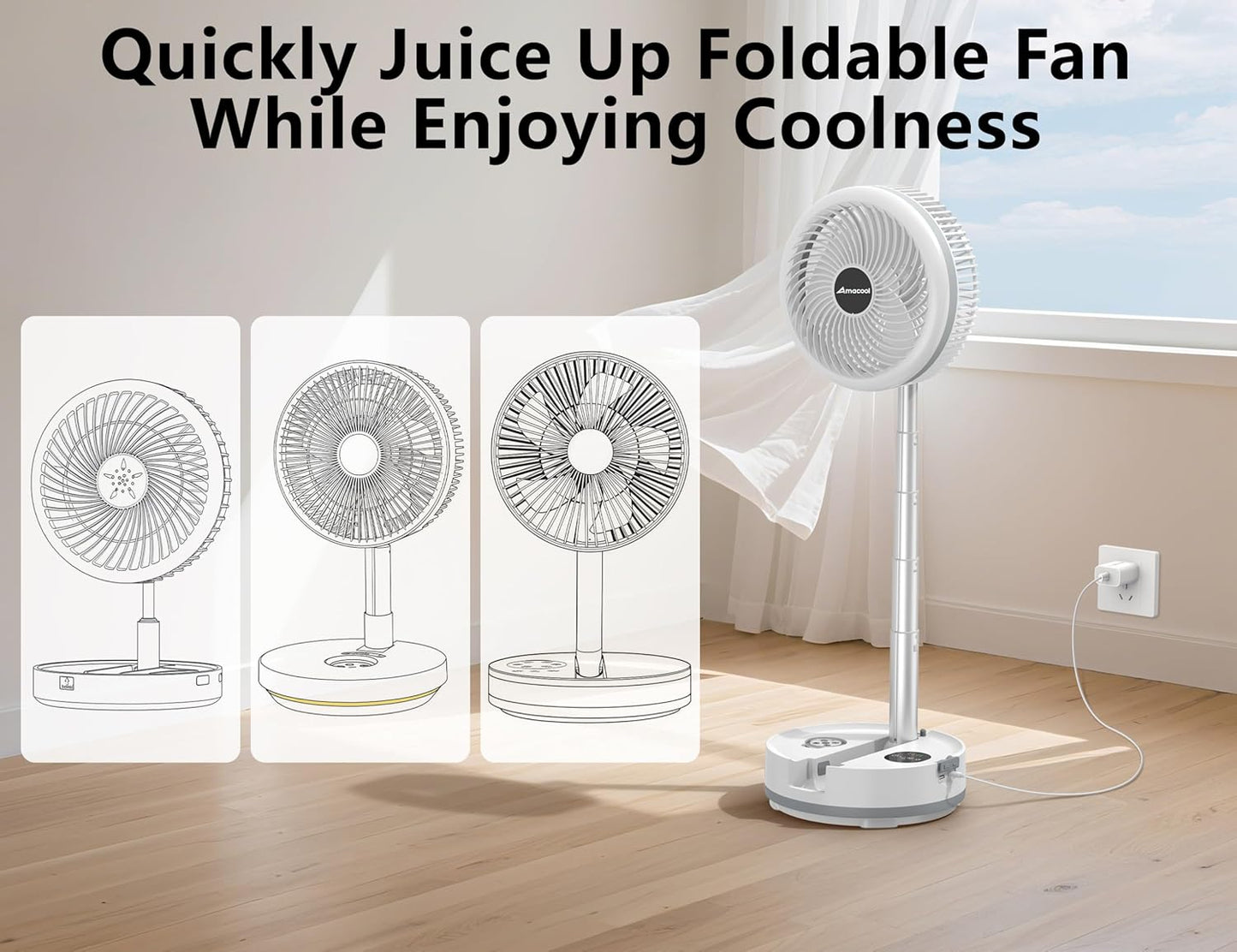 20W USB C Charger Block Compatible KITWLEMEN, ONLYNEW Rechargeable Camping Fan, Amacool Stroller Fan, VENTY Portable Fan, 5V/3A Charging Adapter, 3.3FT Fast Type-C Charger Cable