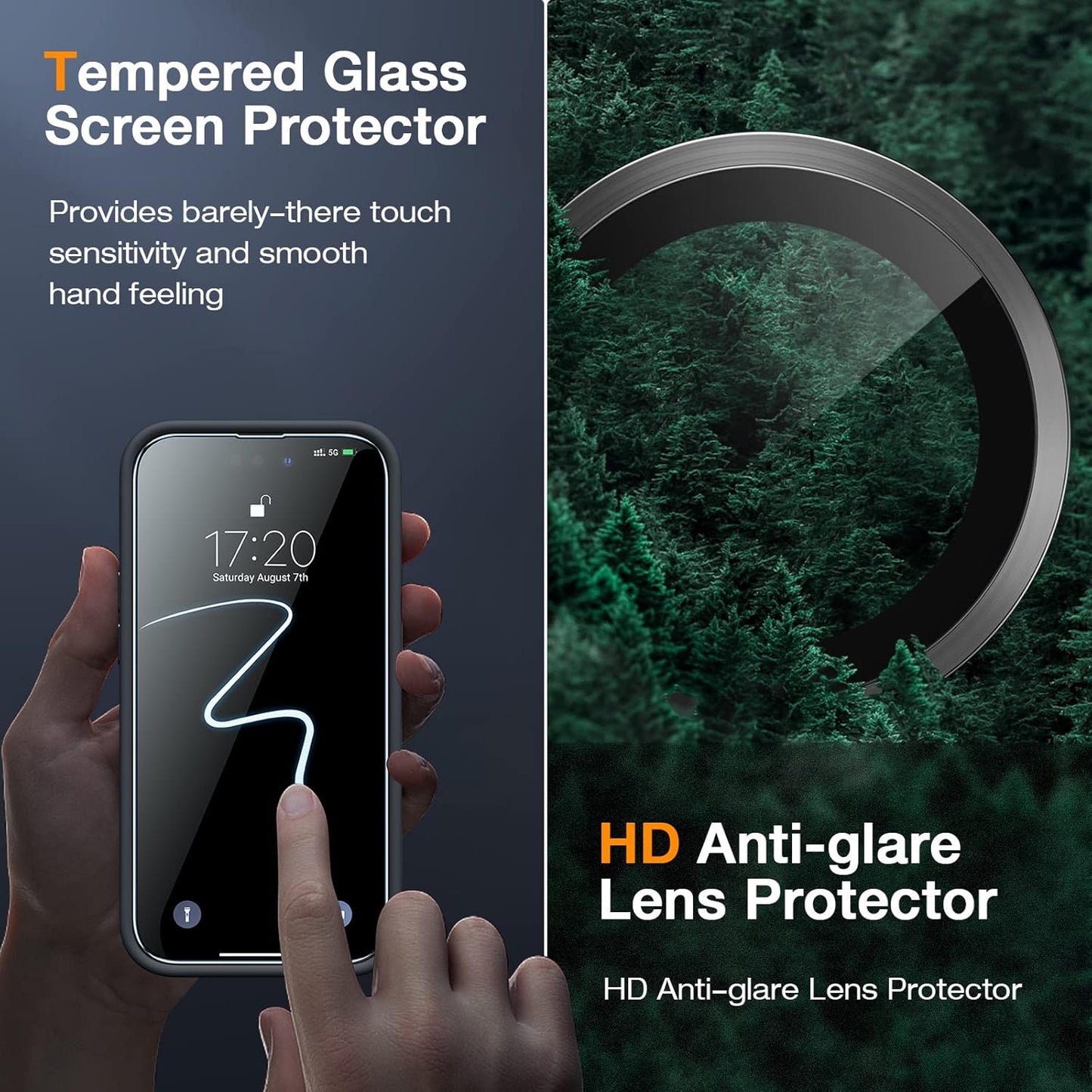 LK for iPhone 14 Pro Max Case [Liquid Silicone] +2 Pack Tempered Glass Screen Protector & Lens Protector, Compatible for MagSafe Shockproof Full Body Bumper Silm Phone Case, 6.7-inch, Black