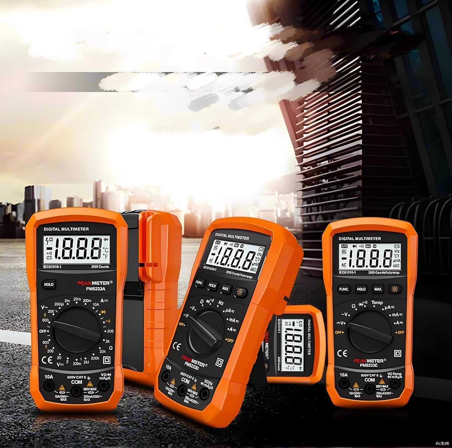PEAKMETER Digital Multimeter PM8233A PM8233B PM8233D PM8233D+/E AC DC Ampmeter Voltmeter Tester DC Current Resistor Continuity diode test Data Hold Handheld Pocket Size 2000 counts(PM8233A)