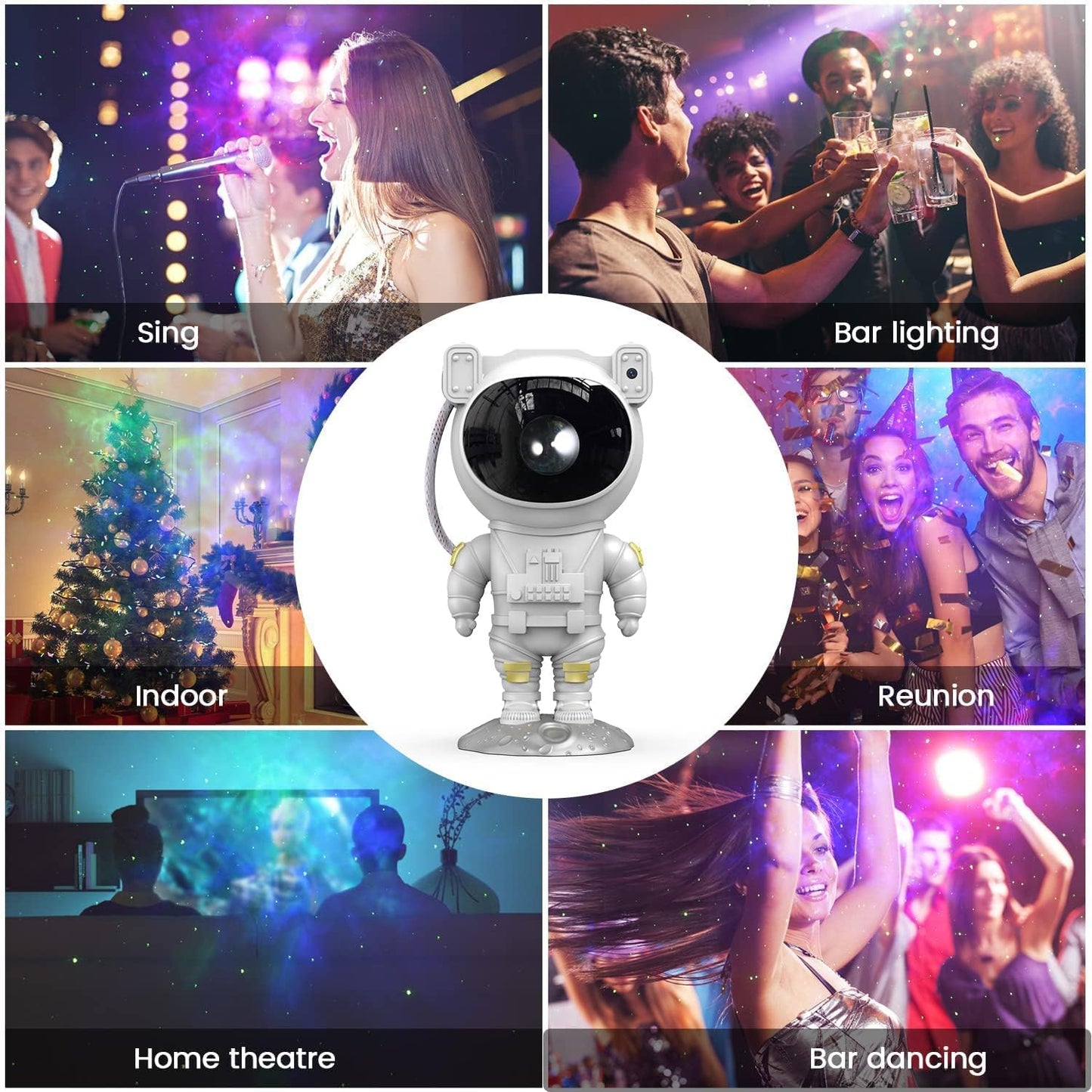 Astronaut Galaxy Projector for Bedroom, 360°Adjustable Star Projector with Timer Remote Control, Space Buddy Spaceman Night Light Lamp, Sky Light Projecter for Gifts Gaming Party Home Décor