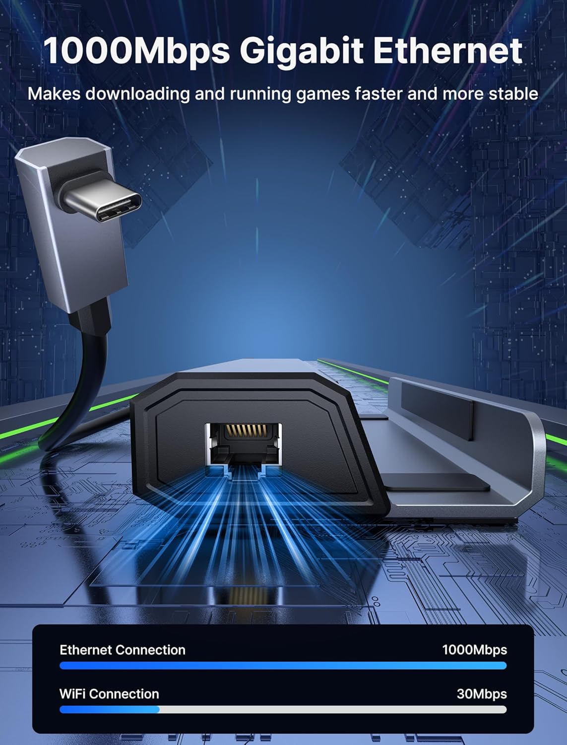JSAUX Docking Station for Steam Deck/ROG Ally/Legion Go/MSI Claw, 6-in-1 Steam Deck Dock with HDMI 4K@60Hz, Gigabit Ethernet, 3 USB A 3.0 and 100W Charge, Compatible with Steam Deck OLED-HB0603