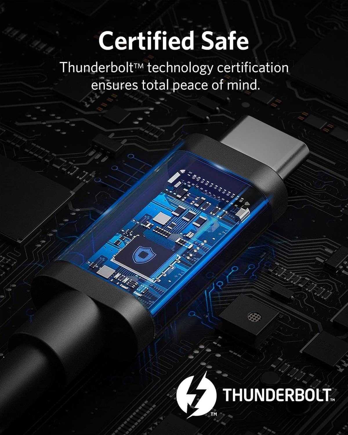 Anker USB C Cable,Thunderbolt 3.0,100W Charging(1.6FT),Supports 5K Display and 40 Gbps Data Transfer,for iPhone 16/15,MacBook,Samsung Galaxy S23,and More
