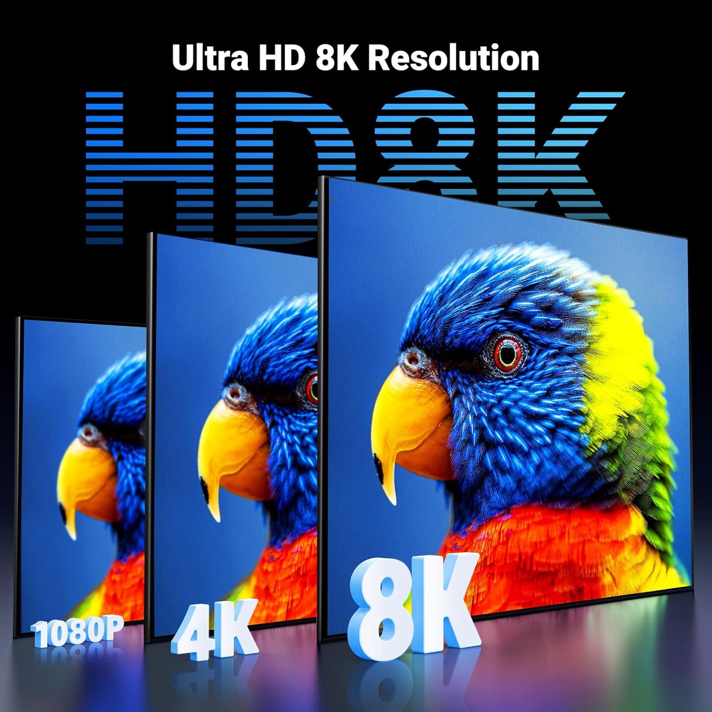 UGREEN 8K HDMI Cable 2.1 6.6FT, 48Gbps Ultra High Speed Braided HDMI Cord 10K 8K@60Hz 4K@240Hz, eARC HDR10 HDCP 2.2&2.3, Compatible with PS5/Xbox Series X/Roku TV/HDTV/Blu-ray