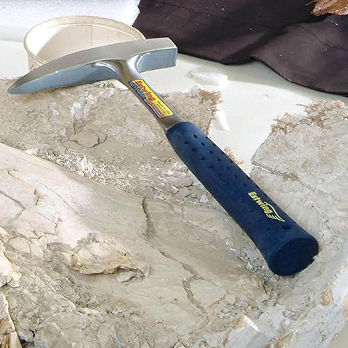 ESTWING Rock Pick - 14 oz Geology Hammer with Pointed Tip & Shock Reduction Grip - E3-14P