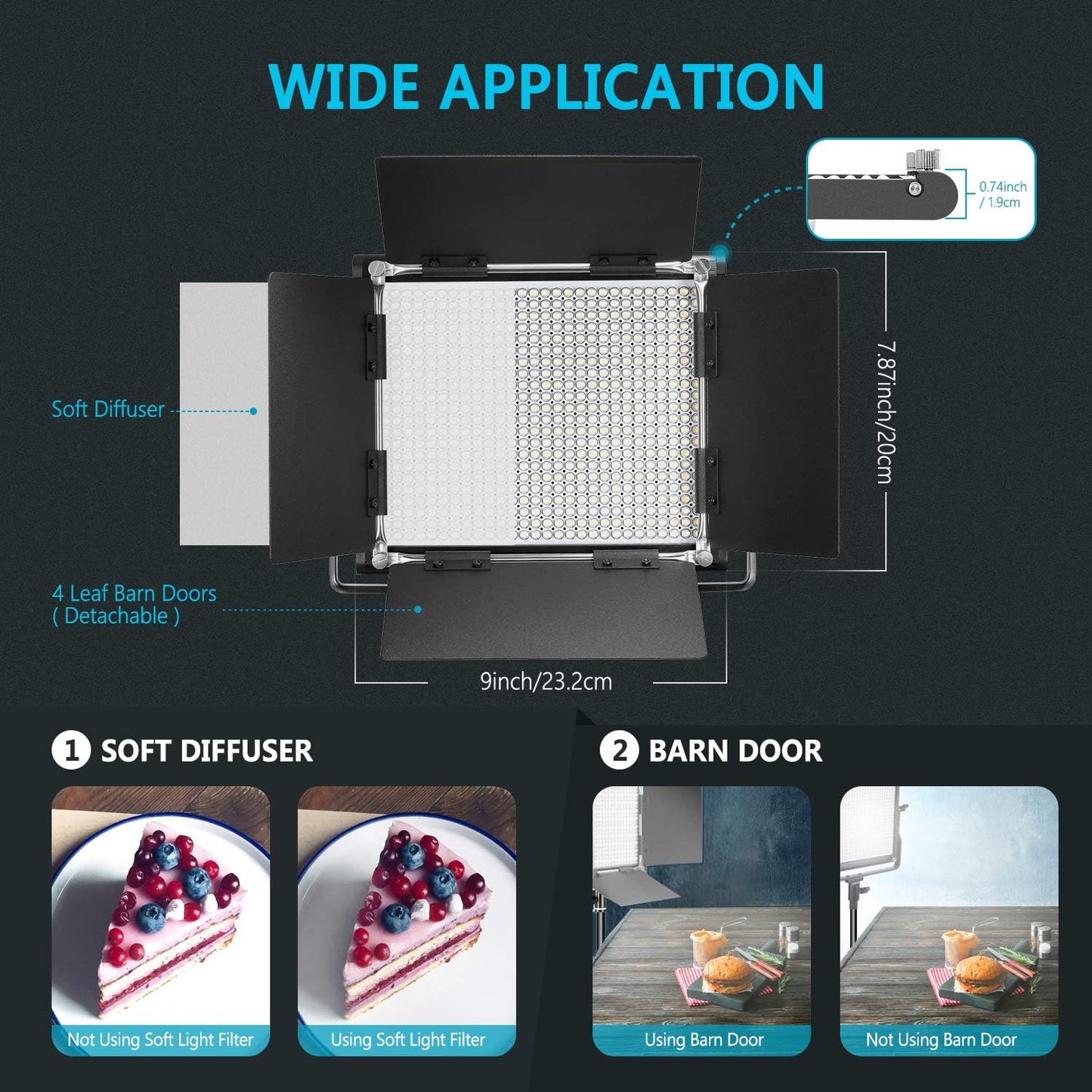 Neewer Upgraded 660 LED Video Light Dimmable Bi-Color LED Panel with LCD Screen