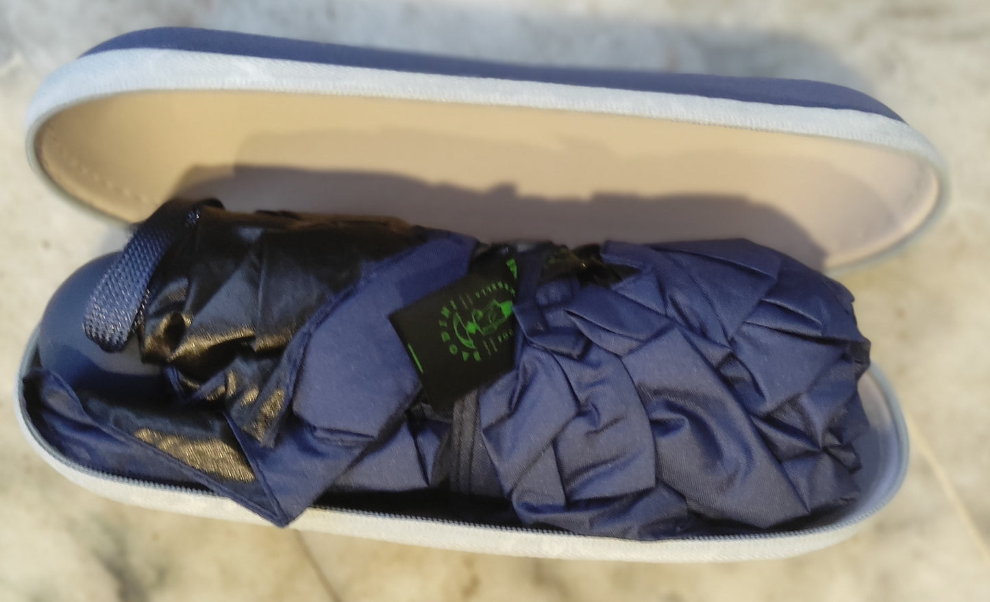 BLUE MAPLAS AUTOMATIC FOLDABLE TRAVEL UMBRELLA