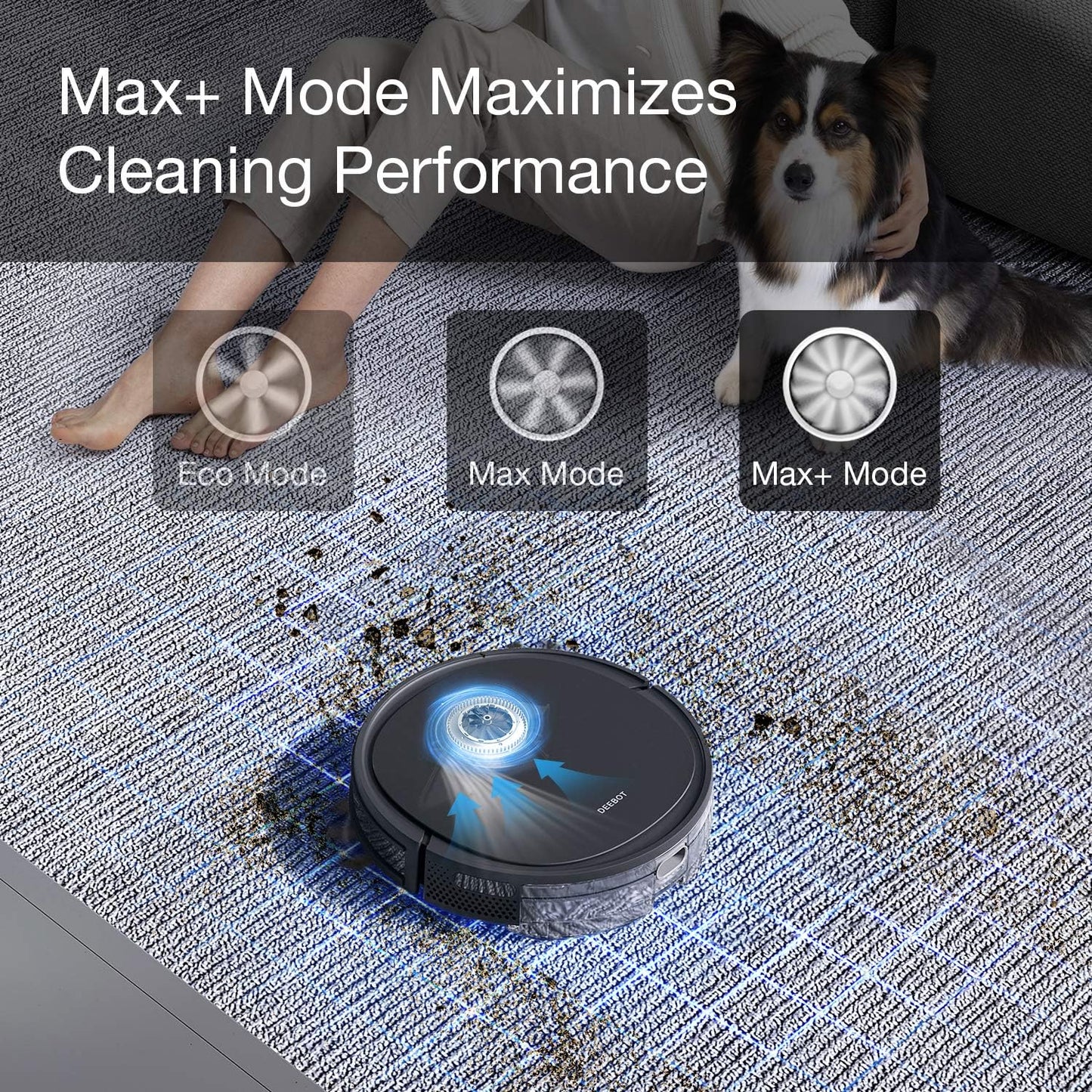ECOVACS DEEBOT OZMO U2 Pro Robot Vacuum Cleaner 2 in1 Vacuum and Mop, Extra Pet Care Kit 800ml Large Dustbin & Tangle-Free Brush, Ideal for Pet Hair, No-Go Zones, 2.5Hrs Run Time, Voice/App Control