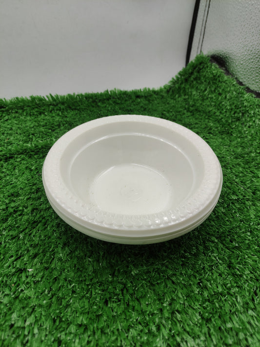 DEEP CIRCULAR PLASTIC PLATE 14 WHITE