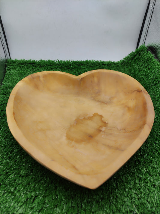 FRUIT BOWL WOODEN HEART SHAPED