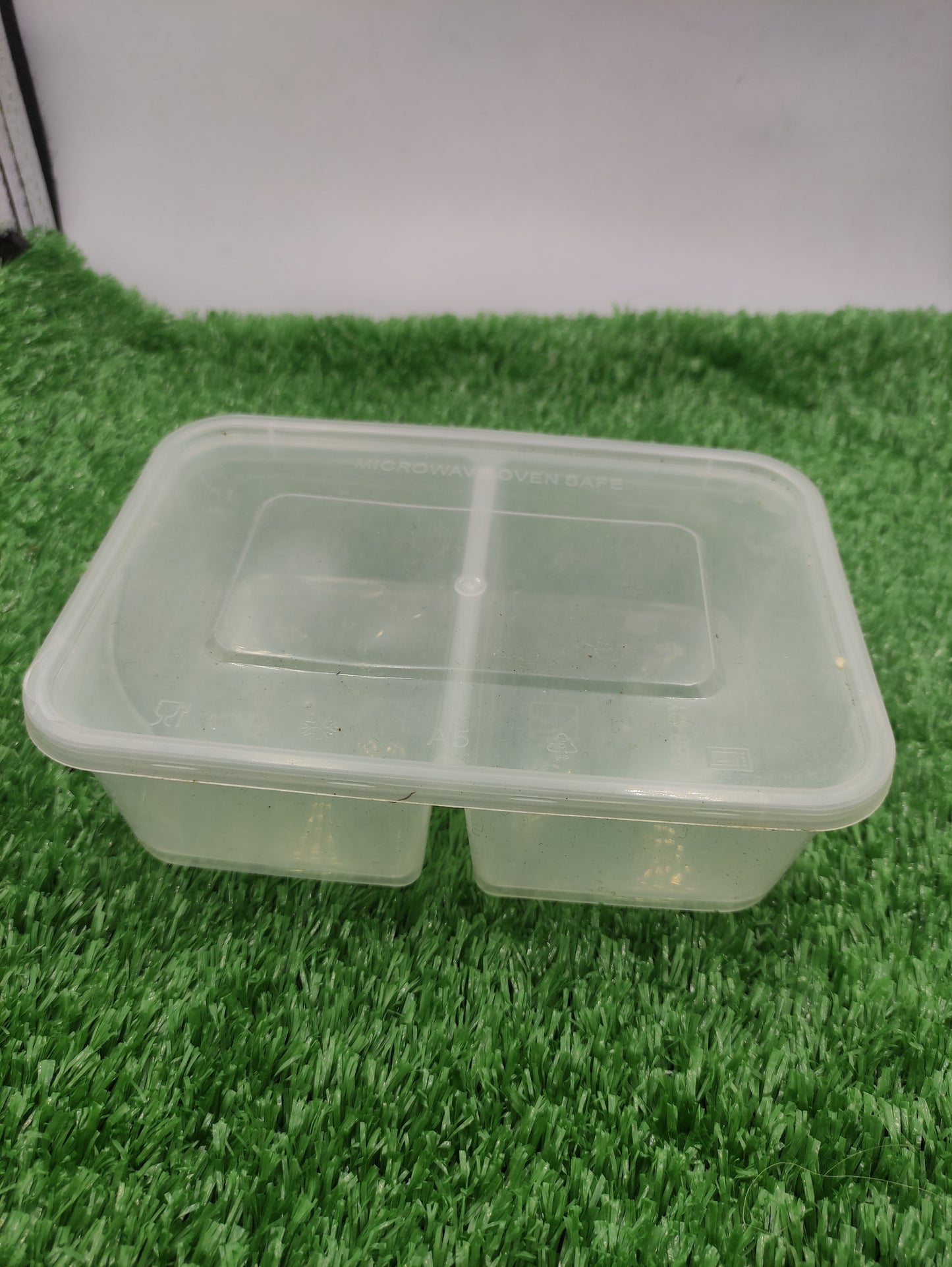 TWIN CLEAR RECTANGLE PLASTIC FOOD CONTAINER