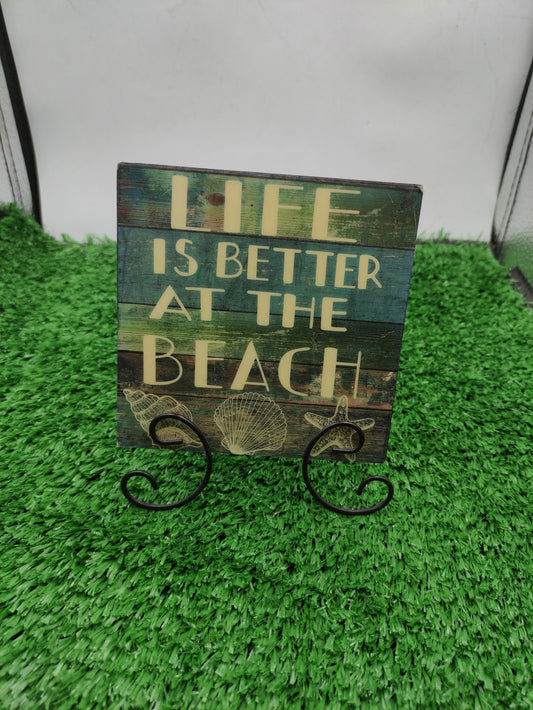 LIFE IS BATTER AT THE BEACH SIGN