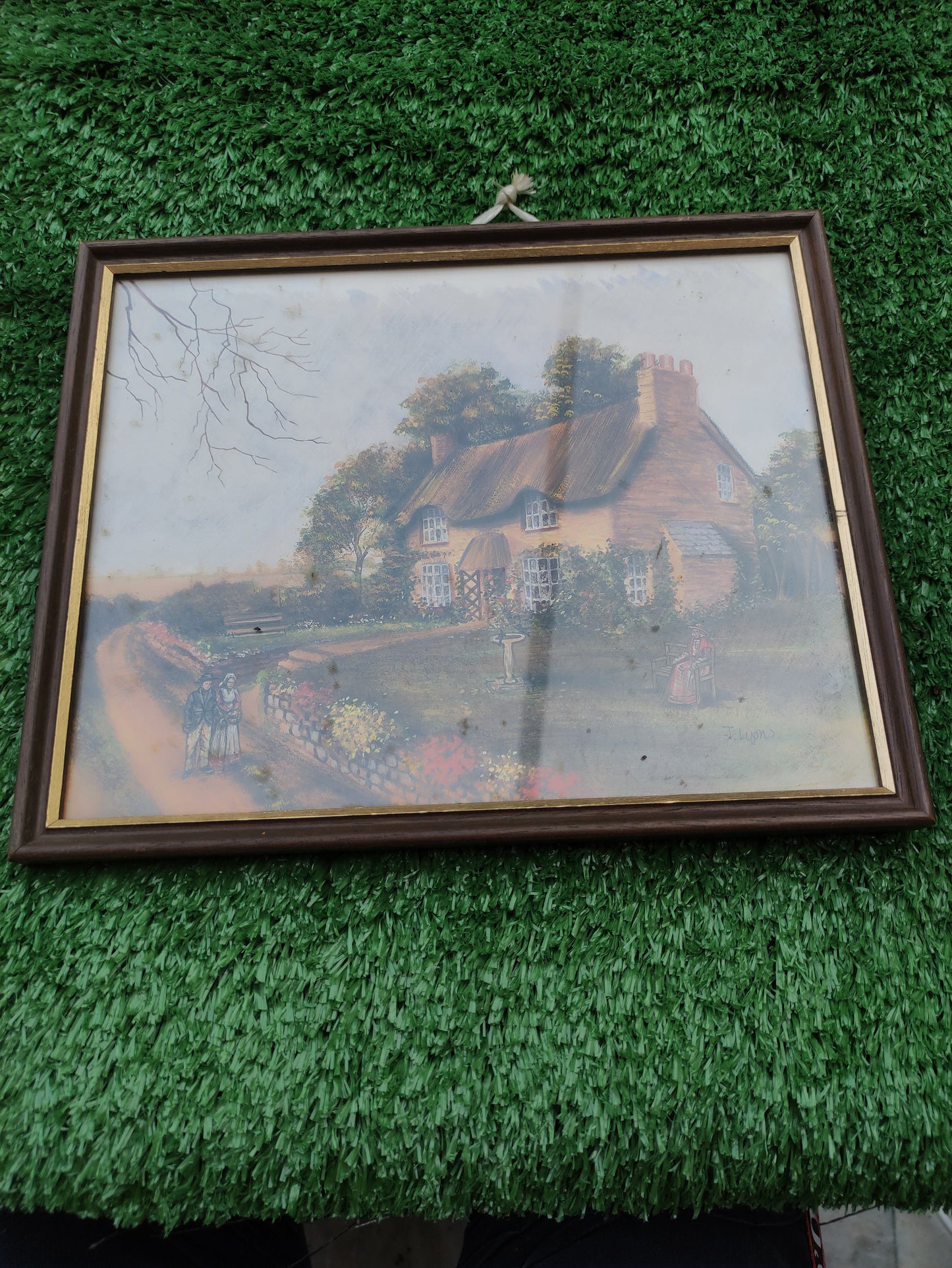 VINTAGE PRINT OF A THATCHED COTTAGE