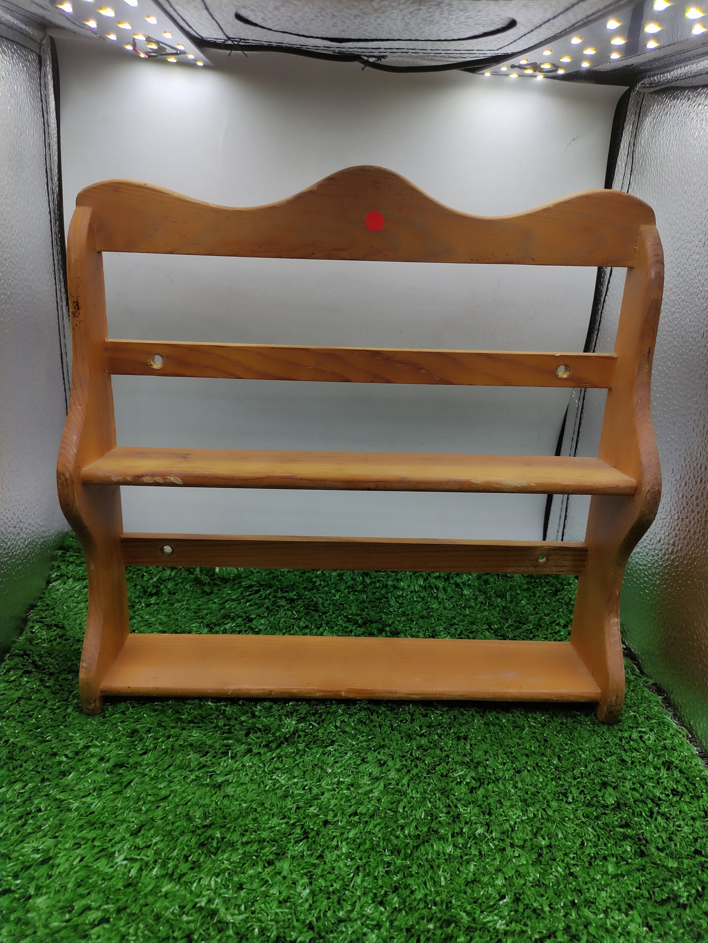 SMALL TWO TIERED WOODEN SPICE RACK