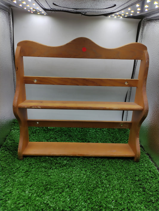 SMALL TWO TIERED WOODEN SPICE RACK