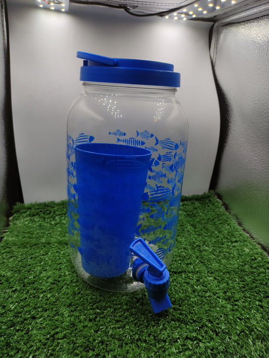 5 LITRE PLASTIC BEVERAGE DISPENSER WITH GLASS