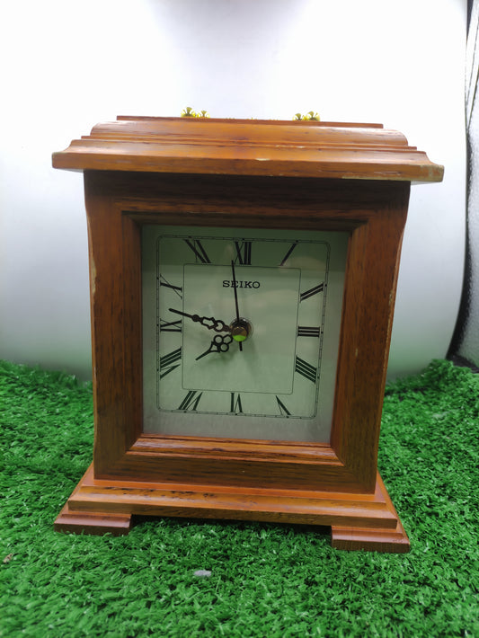 SEIKO RADLEY OAK WOOD CARRIAGE MENTAL CLOCK