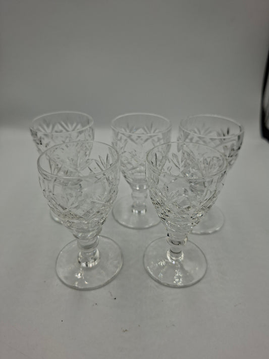 5 crystal glasses