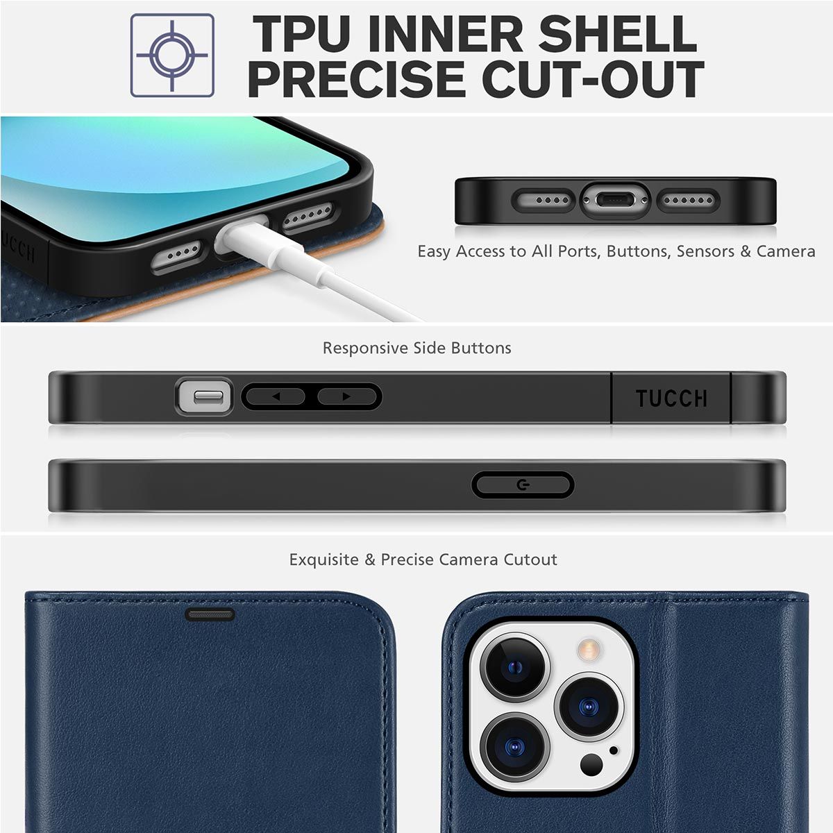 TUCCH Iphone 14 Pro Max Wallet Case