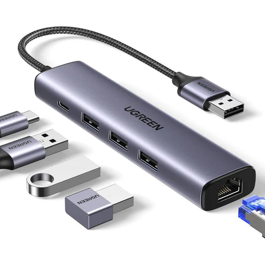 GREEN USB 3.0 Hub with Gigabit Ethernet Adapter